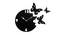 Rubey Black Engineered Wood Round Aanalog Wall Clock (Black) by Urban Ladder - Front View Design 1 - 496207