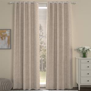 Beige Poly Cotton Room Darkening Door Curtain