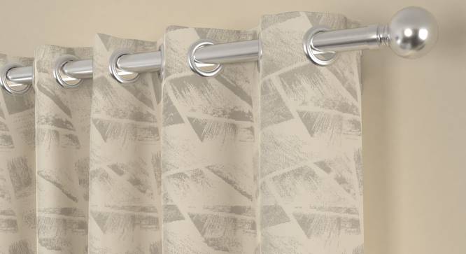 Jeff Beige Polyester Room-Darkening 7 ft Door Curtain (Beige, Eyelet Pleat, 118 x 213 cm  (46" x 84") Curtain Size) by Urban Ladder - Front View Design 1 - 496376