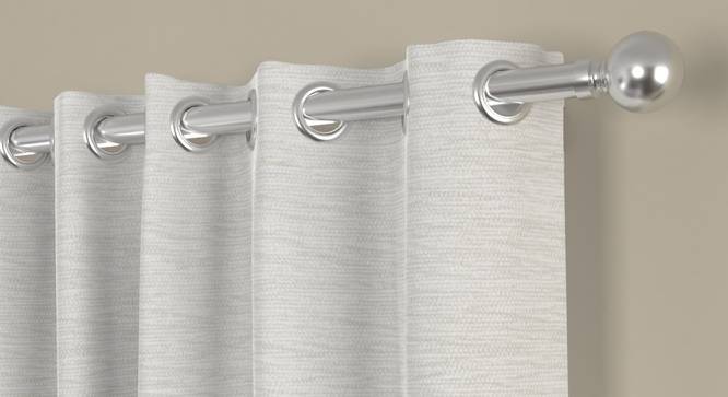 Kajetano Cream Polyester Room-Darkening 7 ft Door Curtain (Cream, Eyelet Pleat, 129 x 213 cm  (51" x 84") Curtain Size) by Urban Ladder - Front View Design 1 - 496639