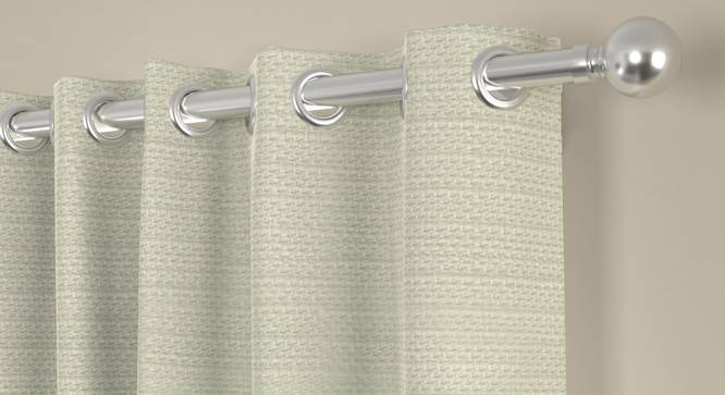 Chassidy Cream Polyester Room-Darkening 7 ft Door Curtain (Cream, Eyelet Pleat, 129 x 213 cm  (51" x 84") Curtain Size) by Urban Ladder - Front View Design 1 - 496651