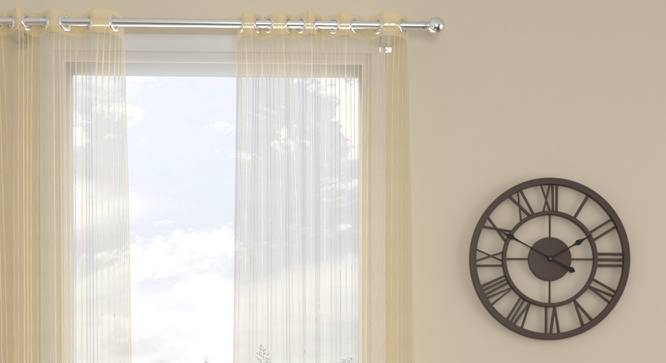 Geraldine Gold Polyester Sheer 7 ft Door Curtain (Gold, Eyelet Pleat, 115 x 213 cm  (45" x 84") Curtain Size) by Urban Ladder - Cross View Design 1 - 496707