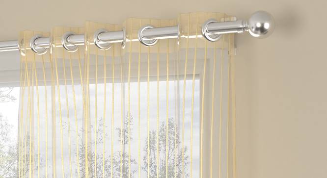 Geraldine Gold Polyester Sheer 7 ft Door Curtain (Gold, Eyelet Pleat, 115 x 213 cm  (45" x 84") Curtain Size) by Urban Ladder - Front View Design 1 - 496726