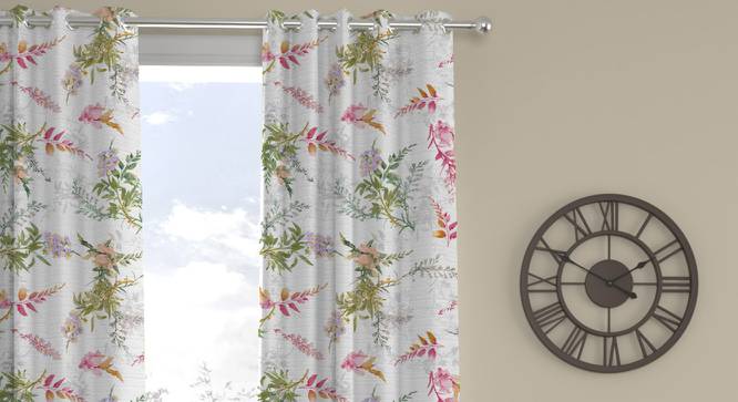 Christina Multicolor Polyester Room-Darkening 7 ft Door Curtain (Eyelet Pleat, Multicolor, 129 x 213 cm  (51" x 84") Curtain Size) by Urban Ladder - Cross View Design 1 - 496919