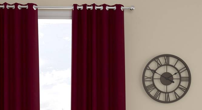 Neryssa Maroon Polyester Room-Darkening 7 ft Door Curtain (Maroon, Eyelet Pleat, 129 x 213 cm  (51" x 84") Curtain Size) by Urban Ladder - Cross View Design 1 - 496974