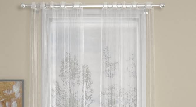Jessica White Polyester Sheer 9 ft Long Door Curtain Set of 2 (White, Eyelet Pleat, 115 x 274 cm  (45" x 108") Curtain Size) by Urban Ladder - Cross View Design 1 - 497154