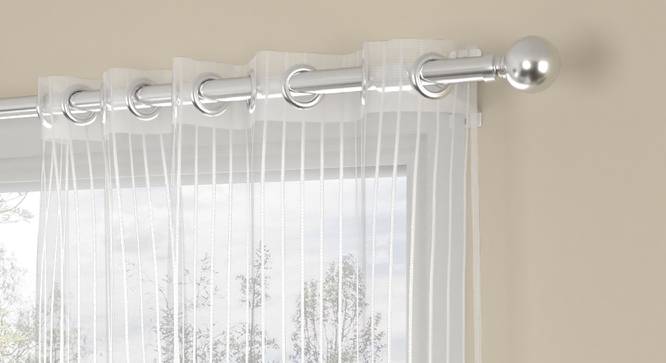 Jessica White Polyester Sheer 9 ft Long Door Curtain Set of 2 (White, Eyelet Pleat, 115 x 274 cm  (45" x 108") Curtain Size) by Urban Ladder - Front View Design 1 - 497179