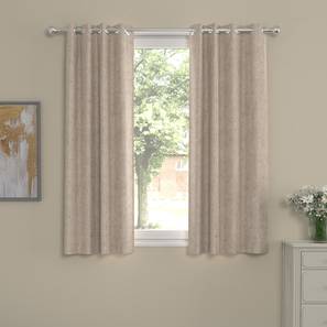 Beige Poly Cotton Room Darkening Window Curtain-image-8