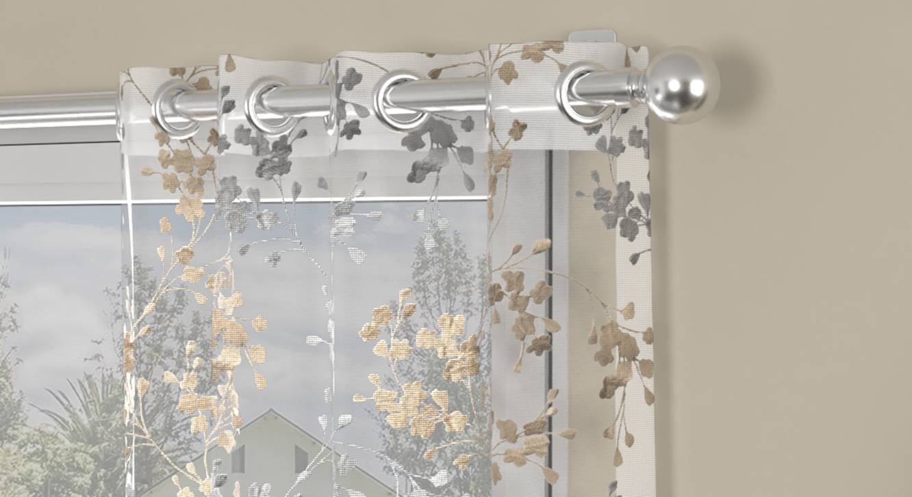 Beige Polyester Sheer Window Curtain Urban Ladder
