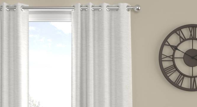 Zachary Cream Polyester Room-Darkening 5 ft Window Curtain (Cream, Eyelet Pleat, 129 x 152 cm  (51" x 60") Curtain Size) by Urban Ladder - Cross View Design 1 - 497414