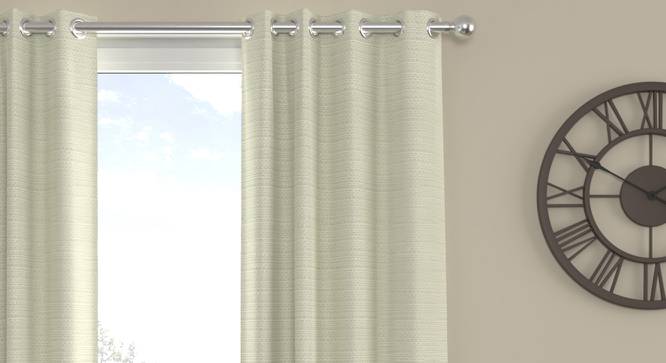 Charo Cream Polyester Room-Darkening 5 ft Window Curtain (Cream, Eyelet Pleat, 129 x 152 cm  (51" x 60") Curtain Size) by Urban Ladder - Cross View Design 1 - 497428