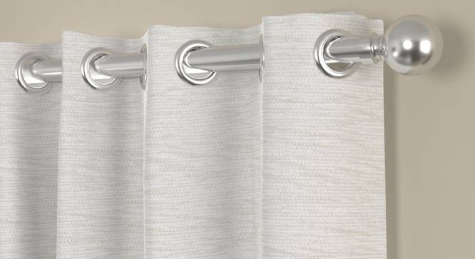 Zachary Cream Polyester Room-Darkening 5 ft Window Curtain (Cream, Eyelet Pleat, 129 x 152 cm  (51" x 60") Curtain Size) by Urban Ladder - Front View Design 1 - 497439