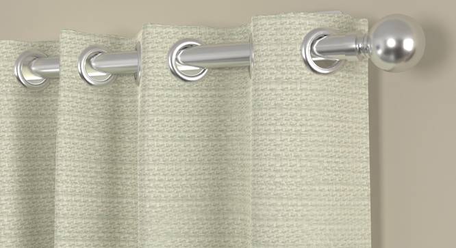 Charo Cream Polyester Room-Darkening 5 ft Window Curtain (Cream, Eyelet Pleat, 129 x 152 cm  (51" x 60") Curtain Size) by Urban Ladder - Front View Design 1 - 497453