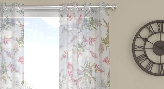 Christian Multicolor Polyester Sheer 5 ft Window Curtain (Eyelet Pleat, Multicolor, 135 x 152 cm  (53" x 60") Curtain Size) by Urban Ladder - Cross View Design 1 - 497573