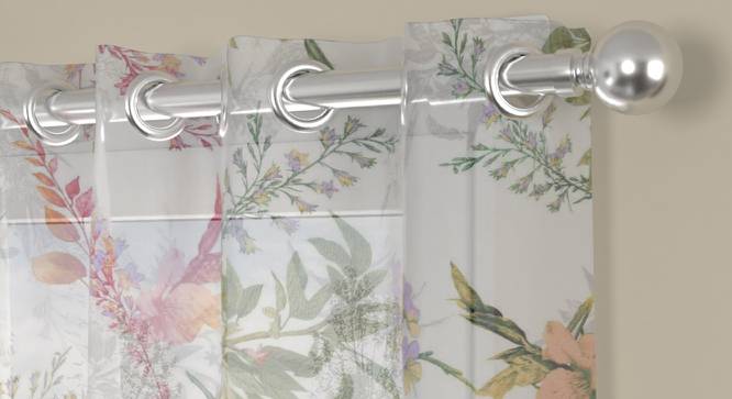 Christian Multicolor Polyester Sheer 5 ft Window Curtain (Eyelet Pleat, Multicolor, 135 x 152 cm  (53" x 60") Curtain Size) by Urban Ladder - Front View Design 1 - 497591