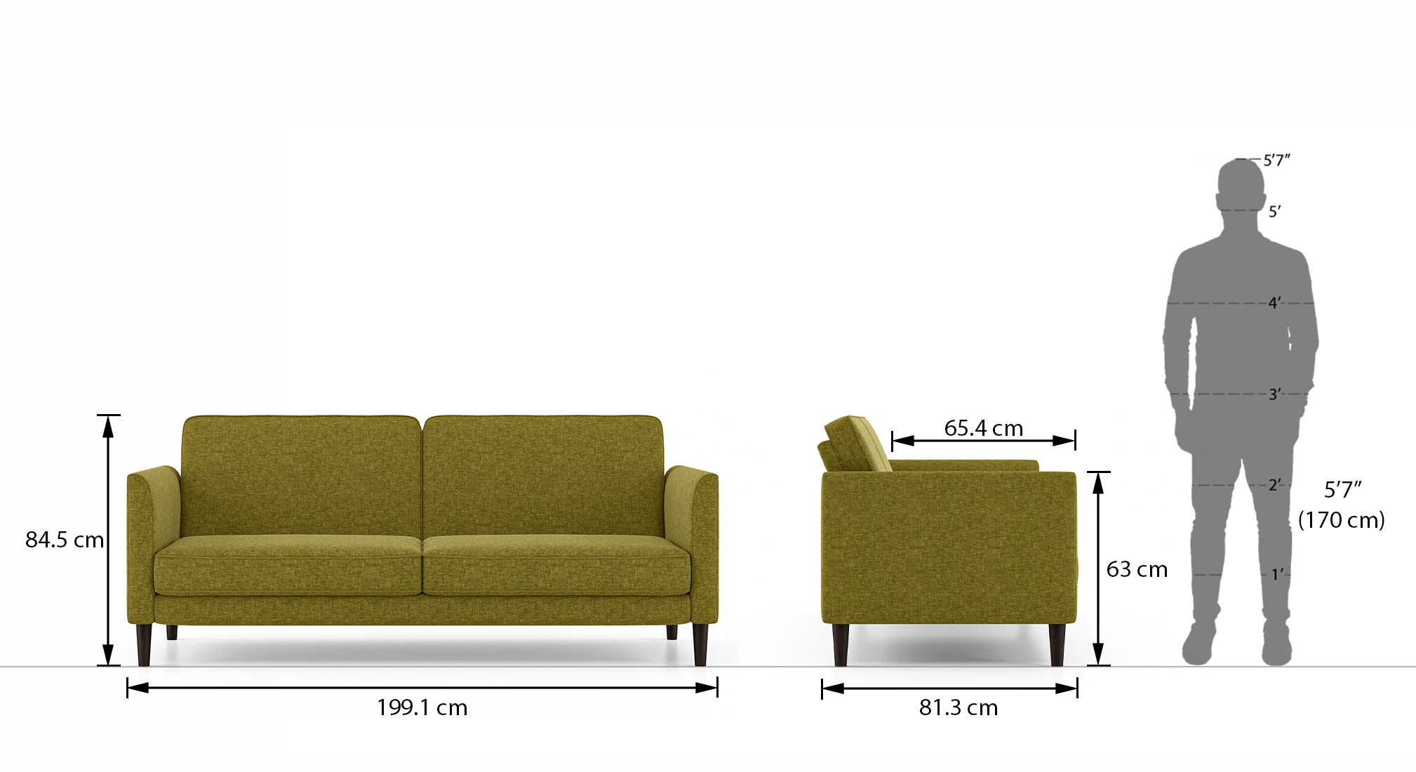 Felicity sofa cum bed color olivia green 10