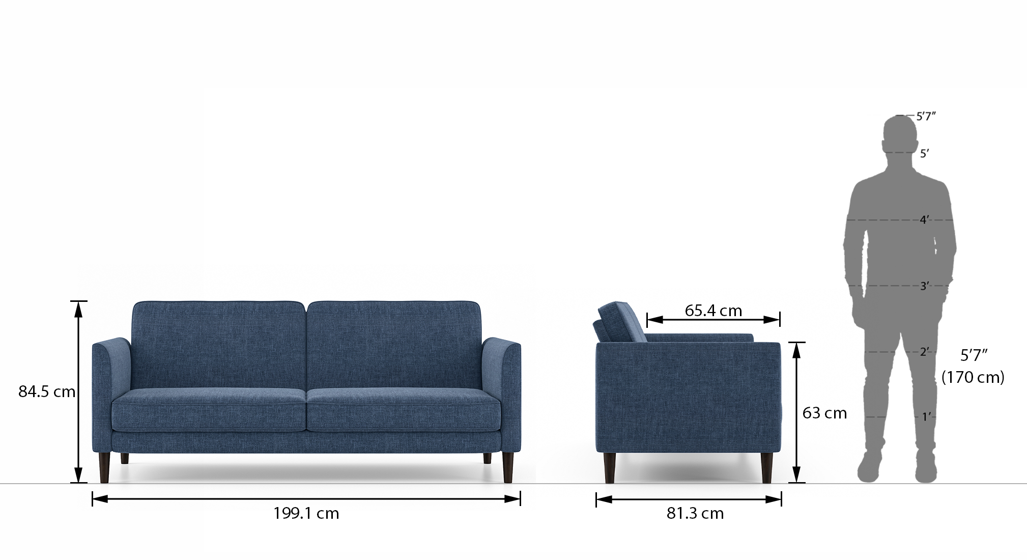 Felicity sofa cum bed color midnight indigo blue 10