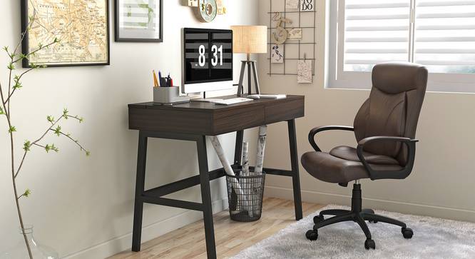 Jean Study Chair (Brown Leatherette) by Urban Ladder - Design 1 - 497781