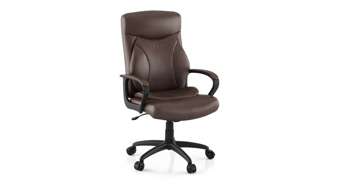 Jean Study Chair (Brown Leatherette) by Urban Ladder - Front View - 497782