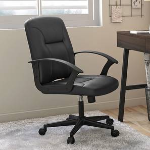 Study Chair Design Barry Fabric Study Chair in Black Leatherette Colour