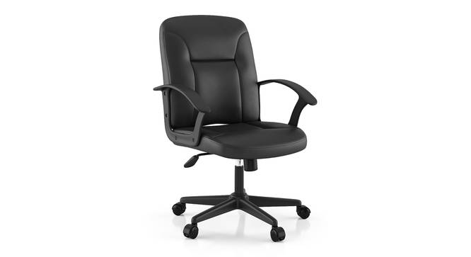 Barry Study Chair (Black Leatherette) by Urban Ladder - Design 1 - 