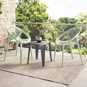 Balcony Chairs Design Ibiza Plastic Outdoor Chair in Green Colour - Set of