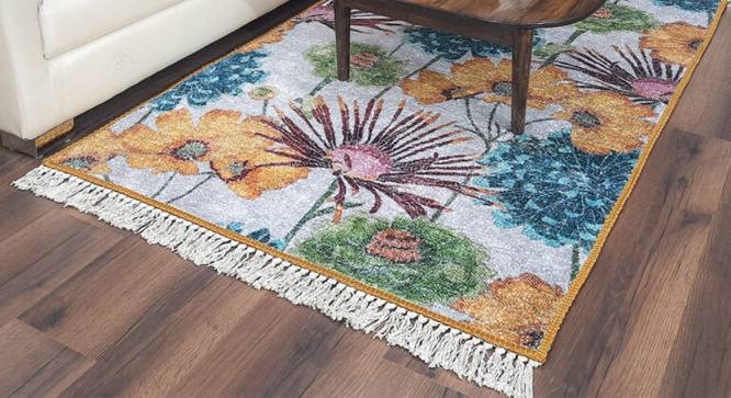 Newton Multicolour Floral Woven Polyester 5x3 Feet Carpet (Rectangle Carpet Shape, 91 x 152 cm  (36" x 60") Carpet Size, Multicolor) by Urban Ladder - Cross View Design 1 - 498279
