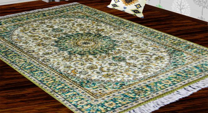 Sarah Multicolour Traditional Woven Polyester 7x5 Feet Carpet (Rectangle Carpet Shape, 150 x 210 cm  (59" x 83") Carpet Size, Multicolor) by Urban Ladder - Cross View Design 1 - 498517