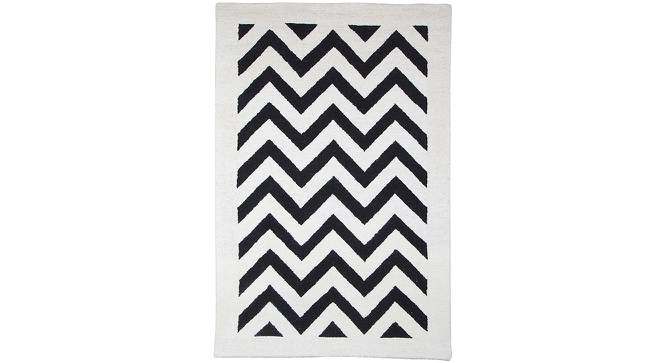 Jena Black Geometric Hand-Tufted Wool 6x4 Feet Carpet (Black, Rectangle Carpet Shape) by Urban Ladder - Cross View Design 1 - 498852