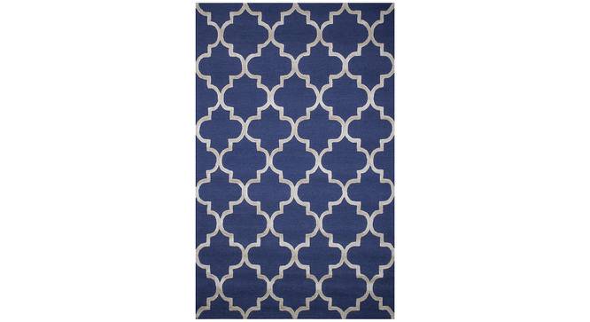 Larissa Blue Geometric Hand-Tufted Wool 8x5 Feet Carpet (Blue, Rectangle Carpet Shape) by Urban Ladder - Cross View Design 1 - 498853