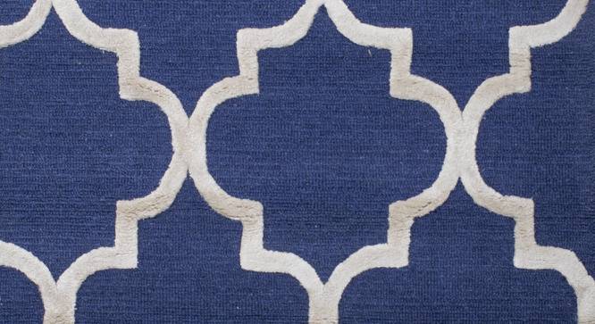 Larissa Blue Geometric Hand-Tufted Wool 8x5 Feet Carpet (Blue, Rectangle Carpet Shape) by Urban Ladder - Front View Design 1 - 498865