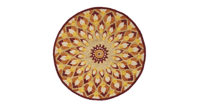Rome Multicolor Floral Hand-Tufted Wool 3.6x3.6 Feet Carpet (Round Carpet Shape, Multicolor) by Urban Ladder - Cross View Design 1 - 498890