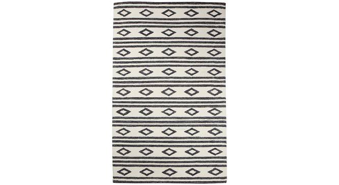Edessa Black Geometric Hand-Tufted Wool 6x4 Feet Carpet (Black, Rectangle Carpet Shape) by Urban Ladder - Cross View Design 1 - 498895