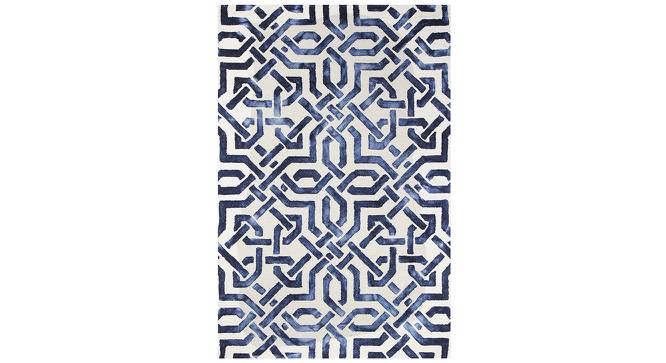 Vennesla Blue Traditional Hand-Tufted Wool 8x5 Feet Carpet (Blue, Rectangle Carpet Shape) by Urban Ladder - Cross View Design 1 - 498899