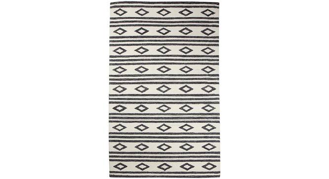 Veria Black Geometric Hand-Tufted Wool 8x5 Feet Carpet (Black, Rectangle Carpet Shape) by Urban Ladder - Cross View Design 1 - 498900
