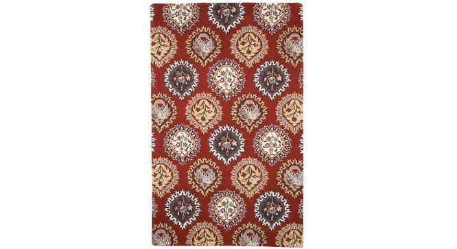 Dundee Maroon Floral Hand-Tufted Wool 9x6 Feet Carpet (Rectangle Carpet Shape, Maroon) by Urban Ladder - Cross View Design 1 - 498901