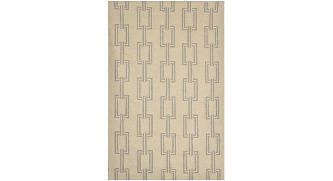 Vaughan Beige Geometric Woven Wool 8x5 Feet Dhurrie (Beige, 152 x 244 cm  (60" x 96") Carpet Size) by Urban Ladder - Cross View Design 1 - 498902