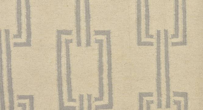 Vaughan Beige Geometric Woven Wool 8x5 Feet Dhurrie (Beige, 152 x 244 cm  (60" x 96") Carpet Size) by Urban Ladder - Front View Design 1 - 498914