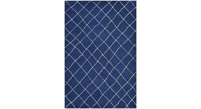 Turin Blue Geometric Hand-Tufted Wool 6x4 Feet Carpet (Blue, Rectangle Carpet Shape) by Urban Ladder - Cross View Design 1 - 498935