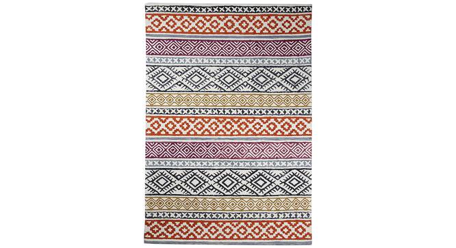 Bray Multicolor Geometric Hand-Tufted Wool 8x5 Feet Carpet (Rectangle Carpet Shape, Multicolor) by Urban Ladder - Cross View Design 1 - 498942