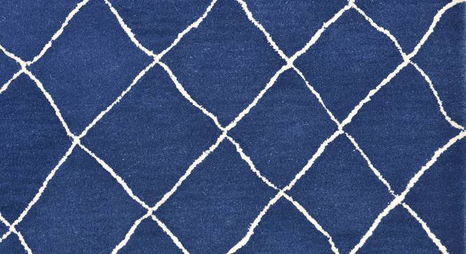 Turin Blue Geometric Hand-Tufted Wool 6x4 Feet Carpet (Blue, Rectangle Carpet Shape) by Urban Ladder - Front View Design 1 - 498946