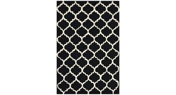 Venice Black Geometric Hand-Tufted Wool 6x4 Feet Carpet (Black, Rectangle Carpet Shape) by Urban Ladder - Cross View Design 1 - 498980
