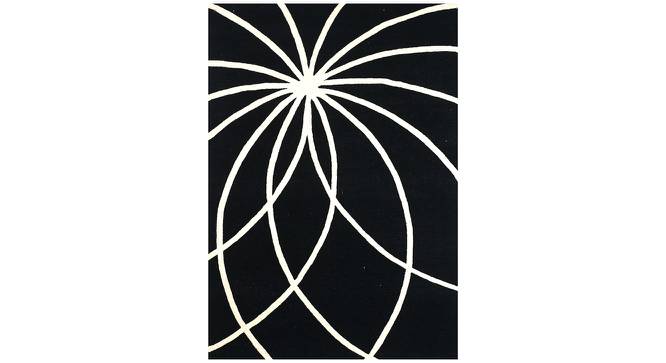 Bradford Black Geometric Hand-Tufted Wool 6x4 Feet Carpet (Black, Rectangle Carpet Shape) by Urban Ladder - Cross View Design 1 - 498981