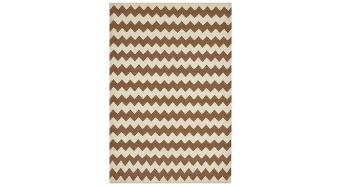 Leith Brown Geometric Woven Wool 6x4 Feet Dhurrie (Brown, 122 x 183 cm  (48" x 72") Carpet Size) by Urban Ladder - Cross View Design 1 - 498989