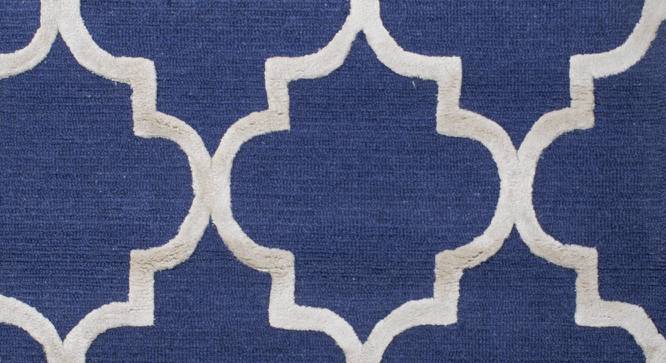 Halden Blue Geometric Hand-Tufted Wool 6x4 Feet Carpet (Blue, Rectangle Carpet Shape) by Urban Ladder - Front View Design 1 - 498996