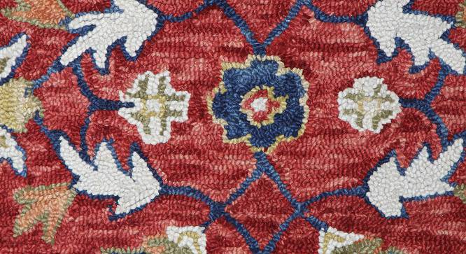 Ennis Red Floral Hand-Tufted Wool 12x9 Feet Carpet (Red, Rectangle Carpet Shape) by Urban Ladder - Front View Design 1 - 499037