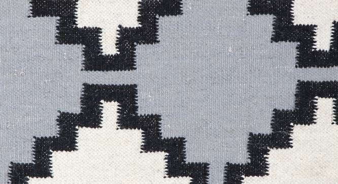 Tucson Grey Geometric Woven Wool 6x4 Feet Dhurrie (Grey, 122 x 183 cm  (48" x 72") Carpet Size) by Urban Ladder - Front View Design 1 - 499042