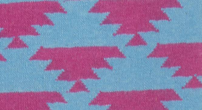 Glasgow Blue Geometric Woven Wool 6x4 Feet Dhurrie (Blue, 122 x 183 cm  (48" x 72") Carpet Size) by Urban Ladder - Front View Design 1 - 499080