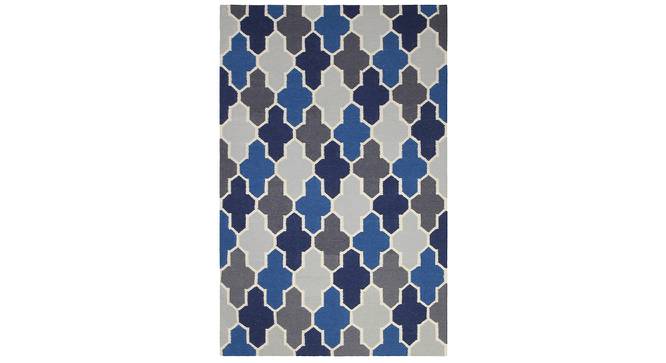 Bethel Multicolor Geometric Woven Wool 8x5 Feet Dhurrie (152 x 244 cm  (60" x 96") Carpet Size, Multicolor) by Urban Ladder - Cross View Design 1 - 499115