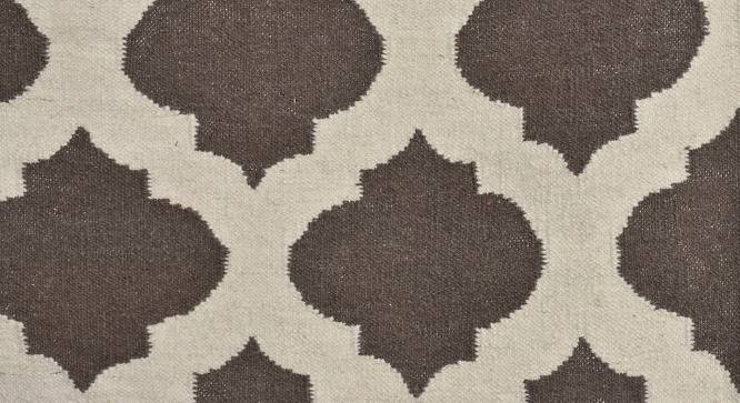 Kodiak Brown Geometric Woven Wool 8x5 Feet Dhurrie (Brown, 152 x 244 cm  (60" x 96") Carpet Size) by Urban Ladder - Front View Design 1 - 499127